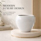 Premium White Fiberglass Planter Pot for Indoor & Outdoor Decor Modern Designer Flower Pot (10)