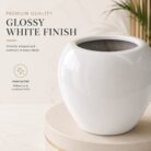 Premium White Fiberglass Planter Pot for Indoor & Outdoor Decor Modern Designer Flower Pot (11)