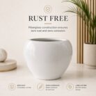 Premium White Fiberglass Planter Pot for Indoor & Outdoor Decor Modern Designer Flower Pot (2)