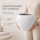 Premium White Fiberglass Planter Pot for Indoor & Outdoor Decor Modern Designer Flower Pot (5)