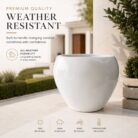 Premium White Fiberglass Planter Pot for Indoor & Outdoor Decor Modern Designer Flower Pot (6)