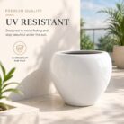 Premium White Fiberglass Planter Pot for Indoor & Outdoor Decor Modern Designer Flower Pot (7)