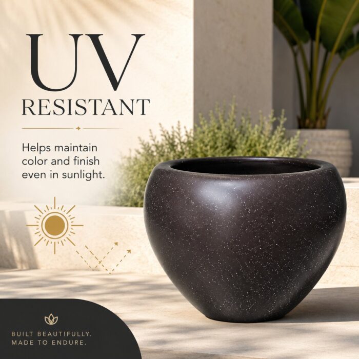 Premium Brown Speckled Fiberglass Planter Pot Luxury Galaxy Finish FRP Flower Pot for Indoor & Outdoor Decor (4) Premium Brown Speckled Fiberglass Planter Pot Luxury Galaxy Finish FRP Flower Pot for Indoor & Outdoor Decor (4)