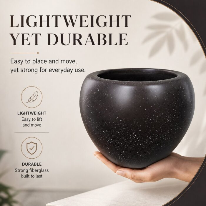 Premium Brown Speckled Fiberglass Planter Pot Luxury Galaxy Finish FRP Flower Pot for Indoor & Outdoor Decor (7) Premium Brown Speckled Fiberglass Planter Pot Luxury Galaxy Finish FRP Flower Pot for Indoor & Outdoor Decor (7)