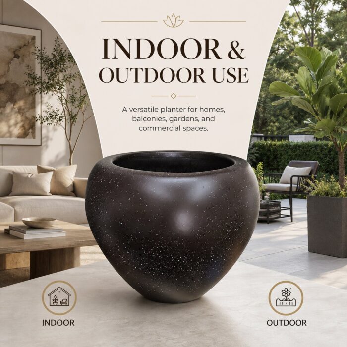 Premium Brown Speckled Fiberglass Planter Pot Luxury Galaxy Finish FRP Flower Pot for Indoor & Outdoor Decor (9) Premium Brown Speckled Fiberglass Planter Pot Luxury Galaxy Finish FRP Flower Pot for Indoor & Outdoor Decor (9)