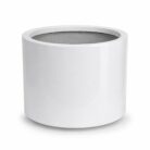 Premium Cylinder Fiberglass Planter Pot Modern White FRP Round Planter for Indoor & Outdoor Decor (1)