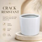 Premium Cylinder Fiberglass Planter Pot Modern White FRP Round Planter for Indoor & Outdoor Decor (10)