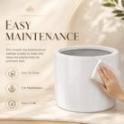 Premium Cylinder Fiberglass Planter Pot Modern White FRP Round Planter for Indoor & Outdoor Decor (2)