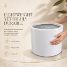 Premium Cylinder Fiberglass Planter Pot Modern White FRP Round Planter for Indoor & Outdoor Decor (8)