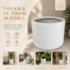 Premium Cylinder Fiberglass Planter Pot Modern White FRP Round Planter for Indoor & Outdoor Decor (9)