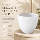 Premium Egg Shape Fiberglass Planter Pot Modern White FRP Flower Pot for Indoor & Outdoor Decor (10)