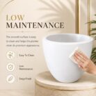 Premium Egg Shape Fiberglass Planter Pot Modern White FRP Flower Pot for Indoor & Outdoor Decor (2)