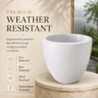 Premium Egg Shape Fiberglass Planter Pot Modern White FRP Flower Pot for Indoor & Outdoor Decor (3)