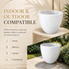 Premium Egg Shape Fiberglass Planter Pot Modern White FRP Flower Pot for Indoor & Outdoor Decor (4)