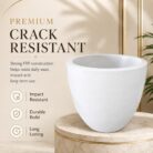Premium Egg Shape Fiberglass Planter Pot Modern White FRP Flower Pot for Indoor & Outdoor Decor (5)