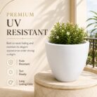 Premium Egg Shape Fiberglass Planter Pot Modern White FRP Flower Pot for Indoor & Outdoor Decor (6)