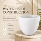 Premium Egg Shape Fiberglass Planter Pot Modern White FRP Flower Pot for Indoor & Outdoor Decor (7)