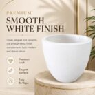 Premium Egg Shape Fiberglass Planter Pot Modern White FRP Flower Pot for Indoor & Outdoor Decor (8)