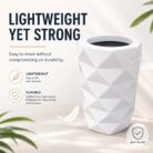 Premium Geometric White Fiberglass Planter Pot Modern Diamond Cut FRP Designer Planter (5)