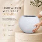 Premium Globe Fiberglass Planter Pot Luxury White Round FRP Flower Pot for Indoor & Outdoor Decor (10)