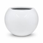 Premium Globe Fiberglass Planter Pot Luxury White Round FRP Flower Pot for Indoor & Outdoor Decor