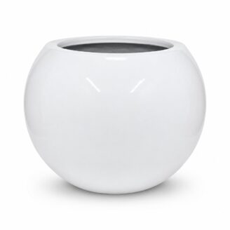 Premium Globe Fiberglass Planter Pot | Luxury White Round FRP Flower Pot for Indoor & Outdoor Decor