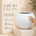Premium Globe Fiberglass Planter Pot Luxury White Round FRP Flower Pot for Indoor & Outdoor Decor (4)