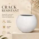 Premium Globe Fiberglass Planter Pot Luxury White Round FRP Flower Pot for Indoor & Outdoor Decor (5)