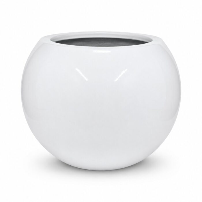 Premium Globe Fiberglass Planter Pot Luxury White Round FRP Flower Pot for Indoor & Outdoor Decor Premium Globe Fiberglass Planter Pot Luxury White Round FRP Flower Pot for Indoor & Outdoor Decor