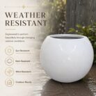 Premium Globe Fiberglass Planter Pot Luxury White Round FRP Flower Pot for Indoor & Outdoor Decor (8)