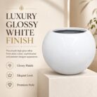 Premium Globe Fiberglass Planter Pot Luxury White Round FRP Flower Pot for Indoor & Outdoor Decor (9)