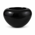 Premium Glossy Black Fiberglass Planter Pot Luxury Round FRP Flower Pot for Indoor & Outdoor Decor (1)