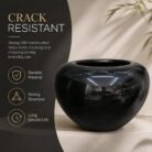 Premium Glossy Black Fiberglass Planter Pot Luxury Round FRP Flower Pot for Indoor & Outdoor Decor (5)