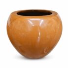 Premium Glossy Caramel Brown Fiberglass Planter Pot Luxury Round FRP Flower Pot for Indoor & Outdoor Decor (5)