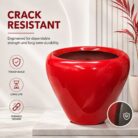 Premium Glossy Red Fiberglass Planter Pot Luxury Modern FRP Flower Pot for Indoor & Outdoor Decor (3)