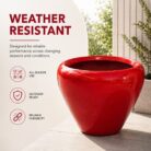 Premium Glossy Red Fiberglass Planter Pot Luxury Modern FRP Flower Pot for Indoor & Outdoor Decor (5)