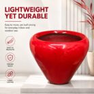 Premium Glossy Red Fiberglass Planter Pot Luxury Modern FRP Flower Pot for Indoor & Outdoor Decor (8)