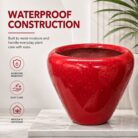 Premium Glossy Red Fiberglass Planter Pot Luxury Modern FRP Flower Pot for Indoor & Outdoor Decor (9)