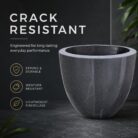 Premium Grey Speckled Fiberglass Planter Pot Luxury Galaxy Finish FRP Flower Pot for Indoor & Outdoor Decor (1)