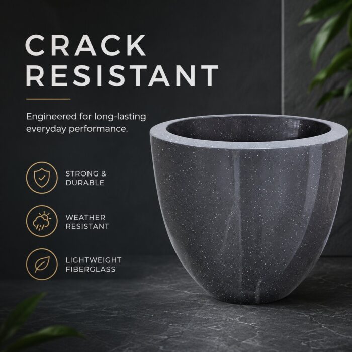 Premium Grey Speckled Fiberglass Planter Pot Luxury Galaxy Finish FRP Flower Pot for Indoor & Outdoor Decor (1) Premium Grey Speckled Fiberglass Planter Pot Luxury Galaxy Finish FRP Flower Pot for Indoor & Outdoor Decor (1)