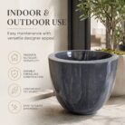 Premium Grey Speckled Fiberglass Planter Pot Luxury Galaxy Finish FRP Flower Pot for Indoor & Outdoor Decor (10)