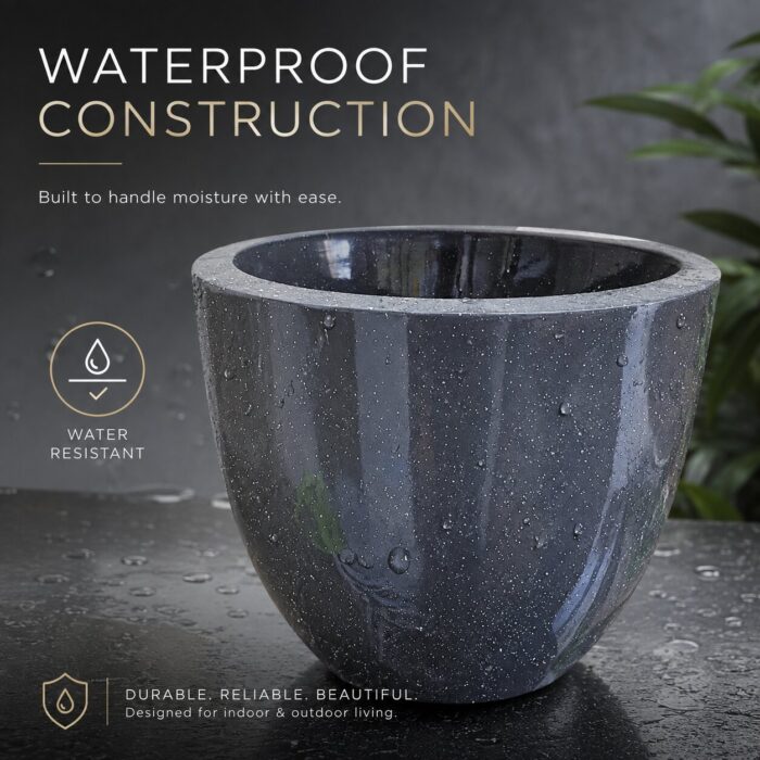 Premium Grey Speckled Fiberglass Planter Pot Luxury Galaxy Finish FRP Flower Pot for Indoor & Outdoor Decor (6) Premium Grey Speckled Fiberglass Planter Pot Luxury Galaxy Finish FRP Flower Pot for Indoor & Outdoor Decor (6)