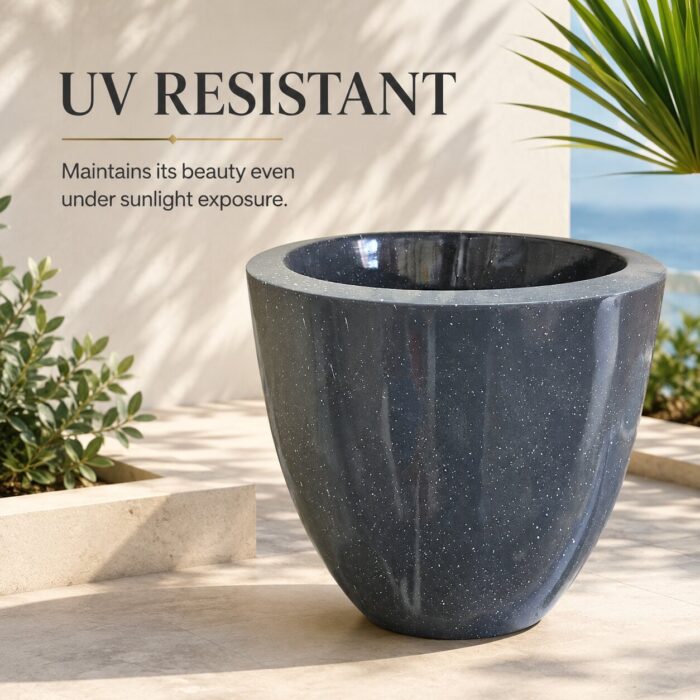 Premium Grey Speckled Fiberglass Planter Pot Luxury Galaxy Finish FRP Flower Pot for Indoor & Outdoor Decor (7) Premium Grey Speckled Fiberglass Planter Pot Luxury Galaxy Finish FRP Flower Pot for Indoor & Outdoor Decor (7)