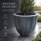 Premium Grey Speckled Fiberglass Planter Pot Luxury Galaxy Finish FRP Flower Pot for Indoor & Outdoor Decor (8)
