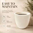 Premium Ivory White Fiberglass Planter Pot Modern Egg Shape FRP Flower Pot for Indoor & Outdoor Decor (1)
