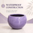 Premium Lavender Purple Fiberglass Planter Pot Luxury Glossy FRP Flower Pot for Indoor & Outdoor Decor (10)