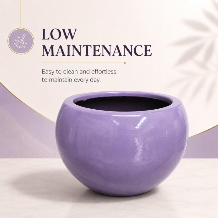 Premium Lavender Purple Fiberglass Planter Pot Luxury Glossy FRP Flower Pot for Indoor & Outdoor Decor (11)
