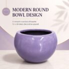 Premium Lavender Purple Fiberglass Planter Pot Luxury Glossy FRP Flower Pot for Indoor & Outdoor Decor (2)