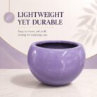 Premium Lavender Purple Fiberglass Planter Pot Luxury Glossy FRP Flower Pot for Indoor & Outdoor Decor (5)