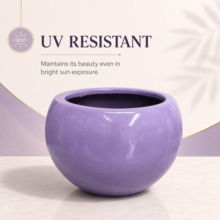 Premium Lavender Purple Fiberglass Planter Pot Luxury Glossy FRP Flower Pot for Indoor & Outdoor Decor (6)